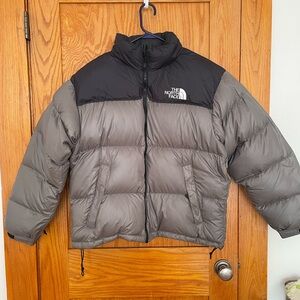 Vintage The North Face Black and Gray Nuptse down puffer jacket